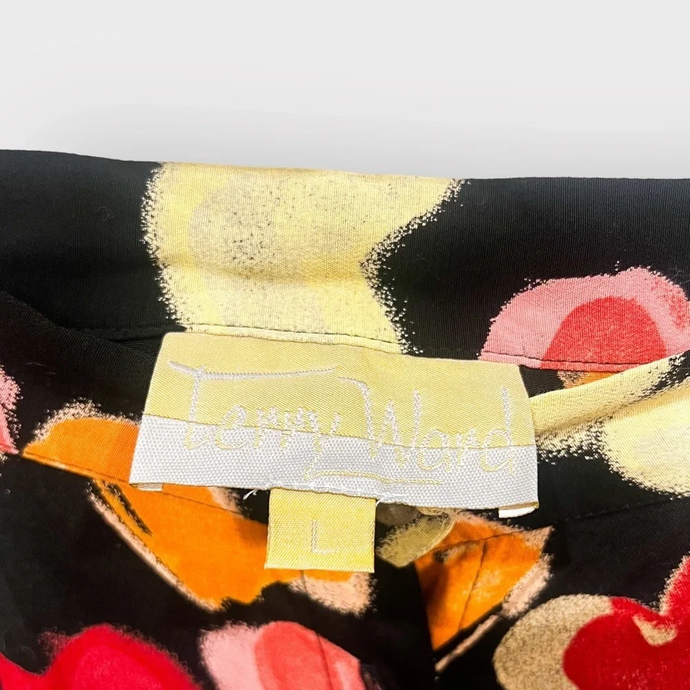 TERRY WARD Vintage Heart Print Button Skirt (Sz L)